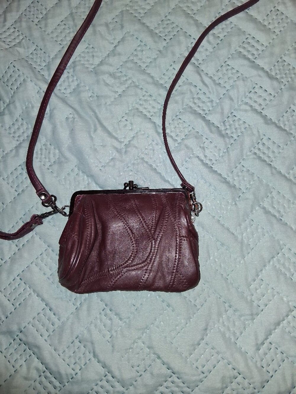 Leather wristlet/small crossbody bag